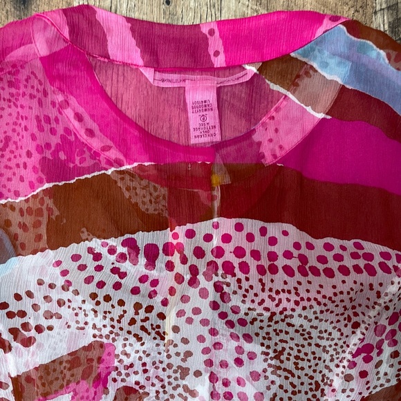 Diane Avon Furstenberg Silk Ruffle top sleeveless multi color - Picture 6 of 11